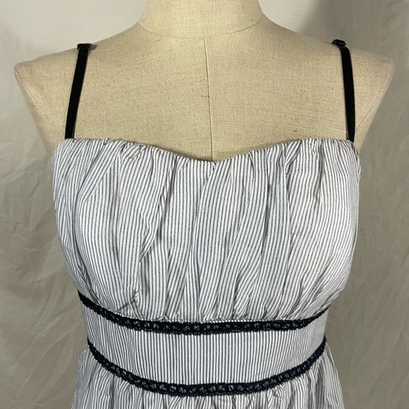 NWT Maurice's Midi Sundress Pin Striped with Embroidery Size 11/12 - Picture 3 of 7